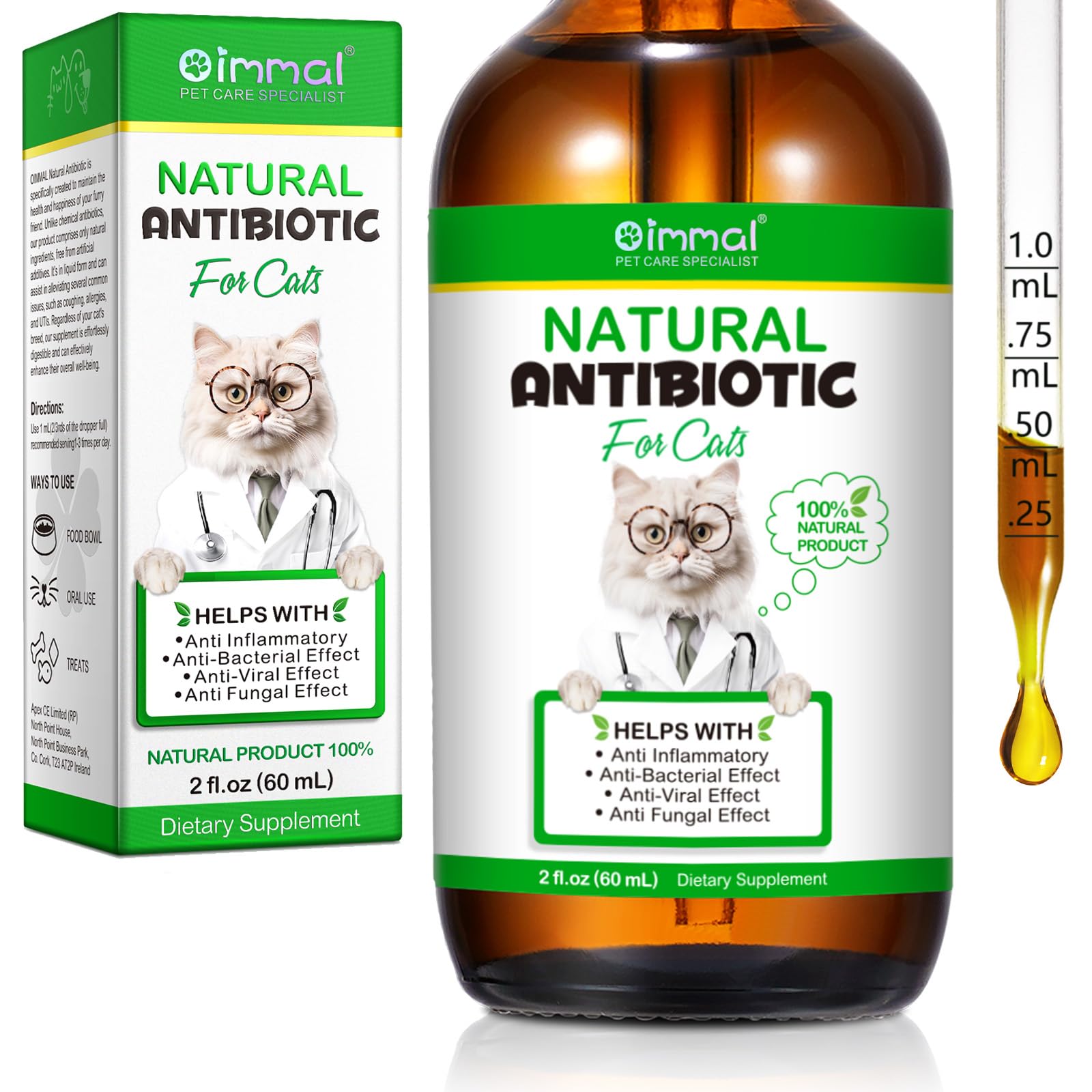 Antibiotics for Cats, Cat Antibiotics for Injections, Natural Cat antibiotic for Immune & Allergy Relief, Cough Relief, Yeast Injection, UTI