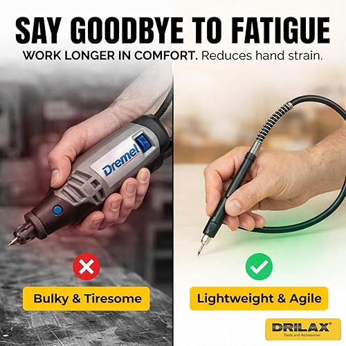 Miniatura 2 de Drilax 42" Flex Shaft Rotary Tool Attachment – Compatible with Dremel Flex Shaft Models 100, 200, 300, 3000, 4000, 4300, 8220, 8240, 8250, 8260 –