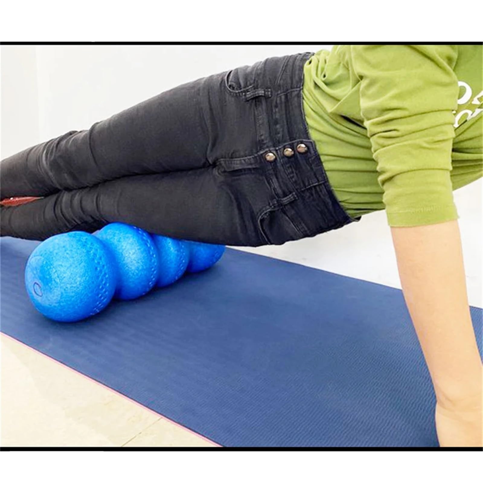Faszienrolle EPP-Yoga-Schaumstoffrolle, Wellenform-Massage, Muskelentspannung, Sportübungen, Fitness, Rücken, Beine, myofasziale Entspannung, 45 x 15 cm(Blue 55)
