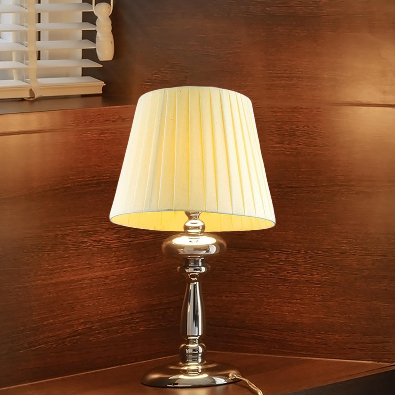 Pantalla de Lámpara de Tela - Cubierta para Lámpara Lámparas/lámparas de Pie Accesorio de Iluminación Luz Decoración del Hogar para Sala de Estar Hote, Borde Recto Amarillo, Individual