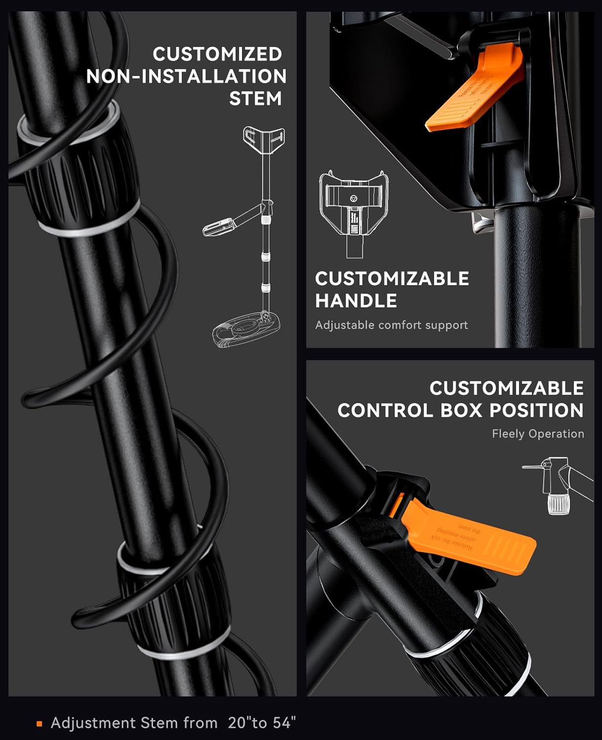SUNPOW Metal Detector for Adults Professional - High Accuracy with 12" Waterproof Coil, 2x Backlit LCD Display, Advanced DSP Chip, 5 Modes, Adjustable Length (19"-59"), Sturdy Spiral Structure -OTMD14