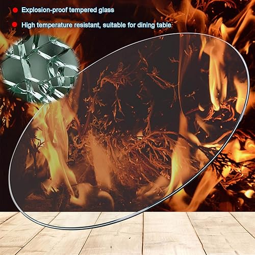 Miniatura 5 de Mesa redonda de cristal templado de 50, 55, 58, 60, 68, 70, 78, 31.5 in, adecuada para el hogar, cocina, comedor, resistencia a altas temperaturas,