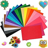20 Pack Assorted Color Felt Sheets 8x12" - Premium Nonwoven Polyester Fabric for DIY Crafts, Sewing, Toys & Holiday Decor