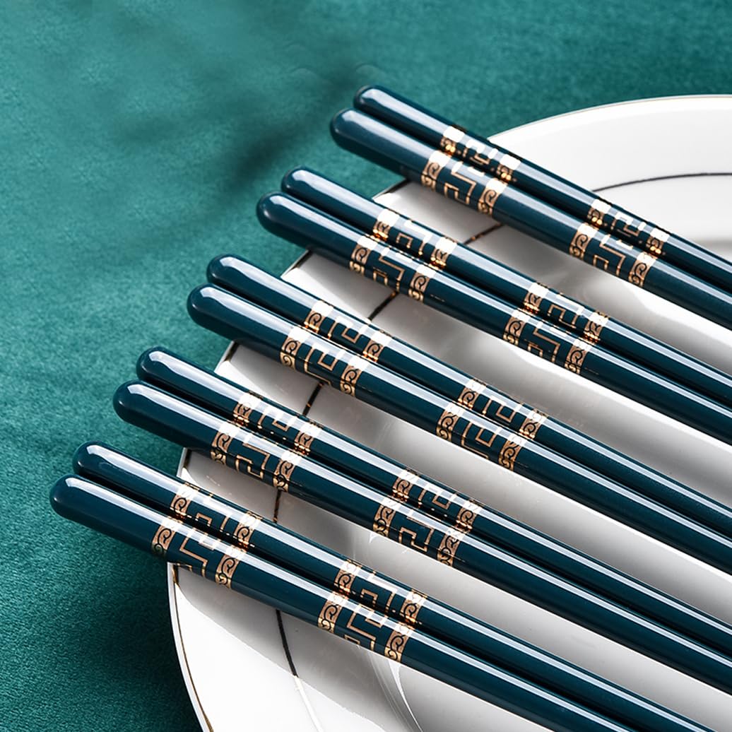Coffret cadeau de baguettes en porcelaine chinoise, 10 paires de baguettes réutilisables, lavables au lave-vaisselle, avec étui, baguettes antidérapantes en céramique d'os de haute qualité, noire