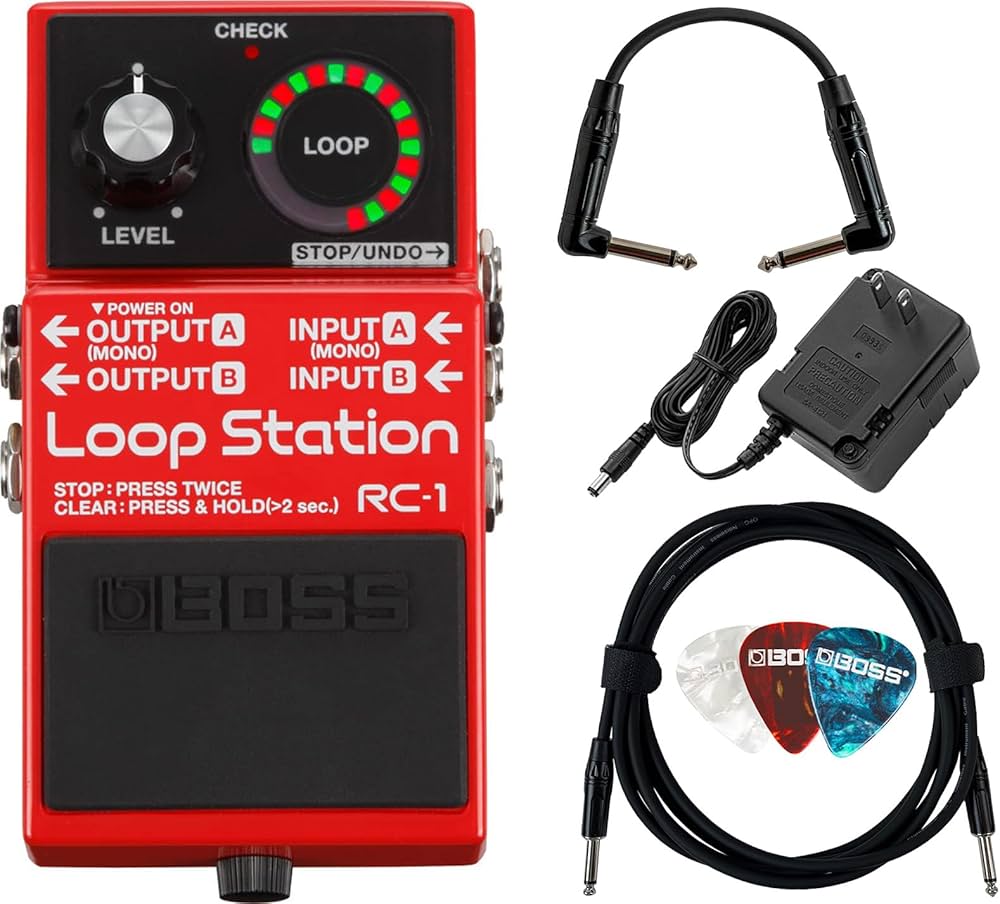 Boss RC-1 Loop Station Bundle with Gearlux Power Supply