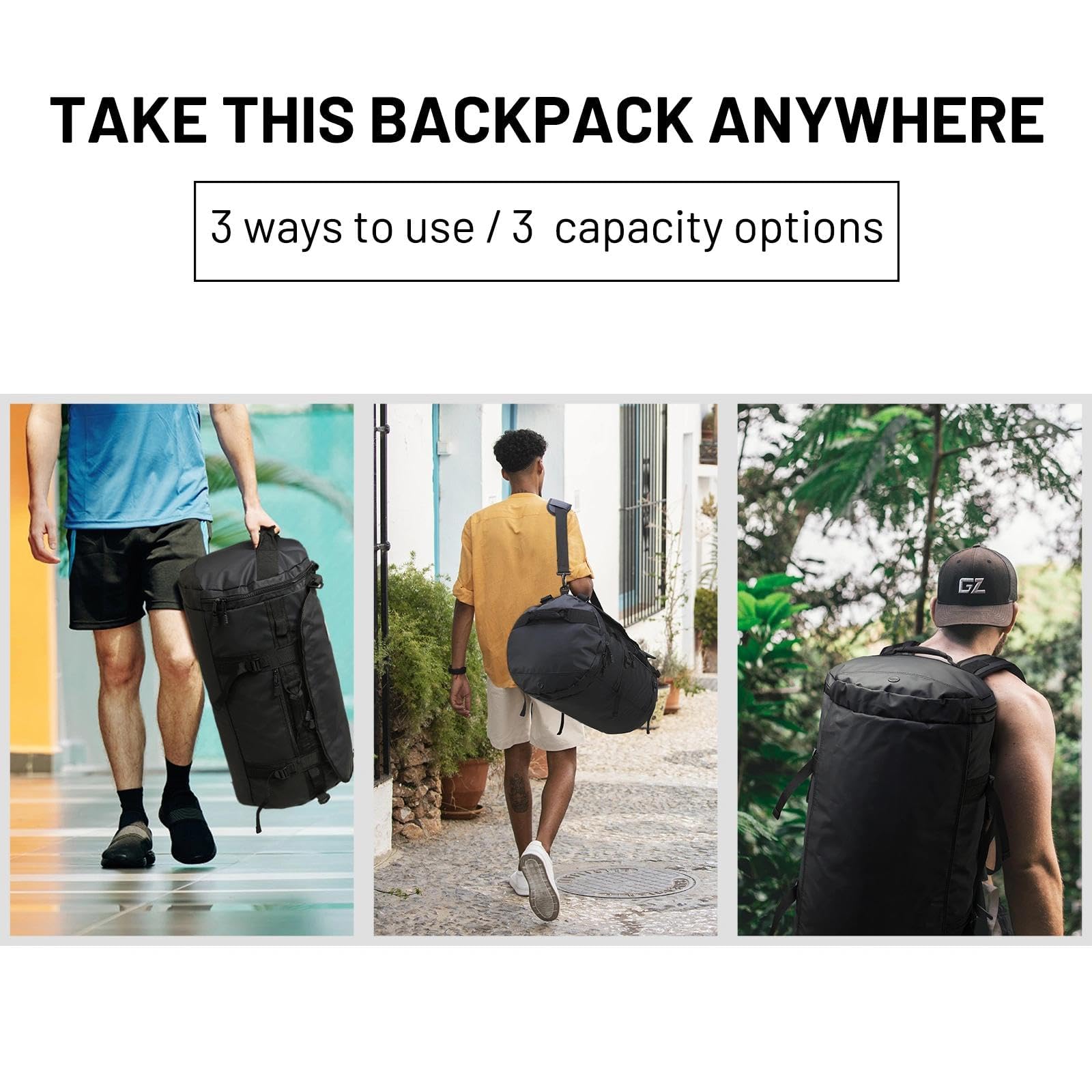 MIER Borsa da palestra da viaggio da uomo con scomparto per scarpe, borsone convertibile con spallacci, resistente e impermeabile come karate, bagagli, pernottamento, borsa da cabina Ryanair
