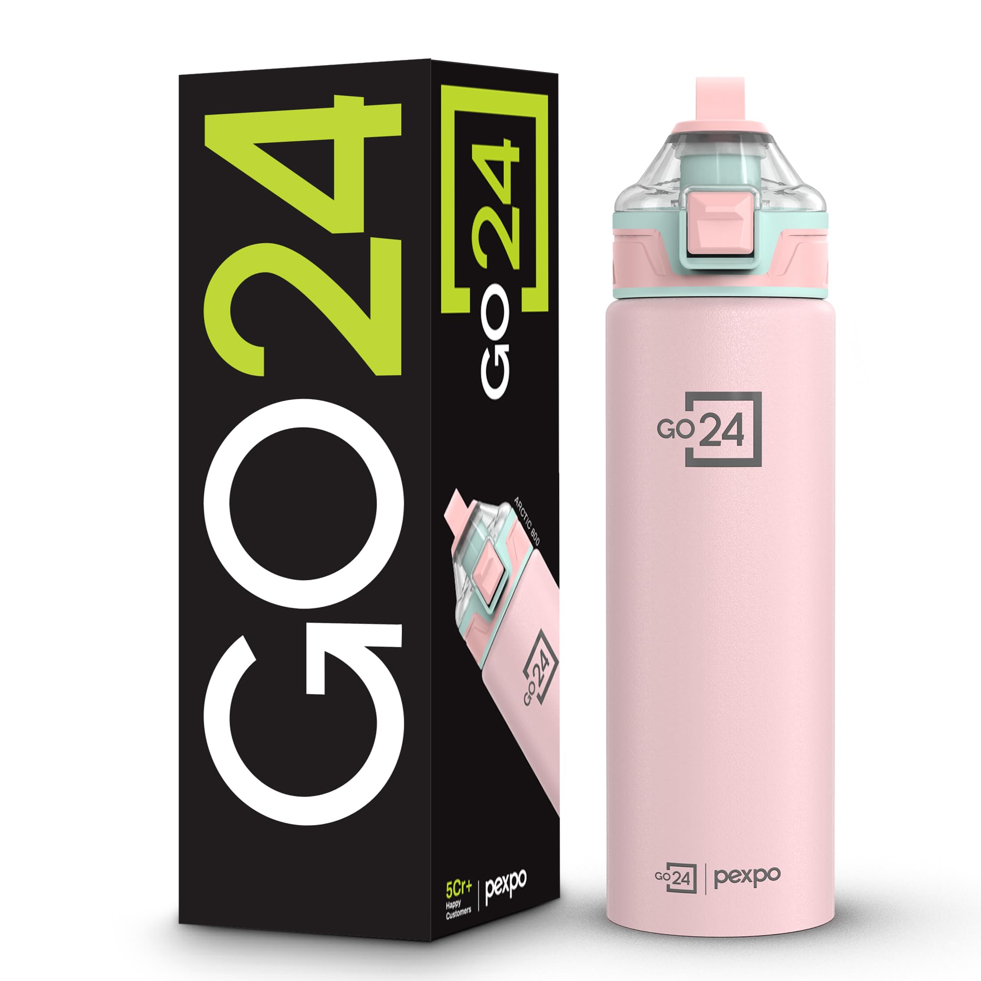 Go24 pexpo Stainless Steel Water Bottle with Sipper Cap - 800ml