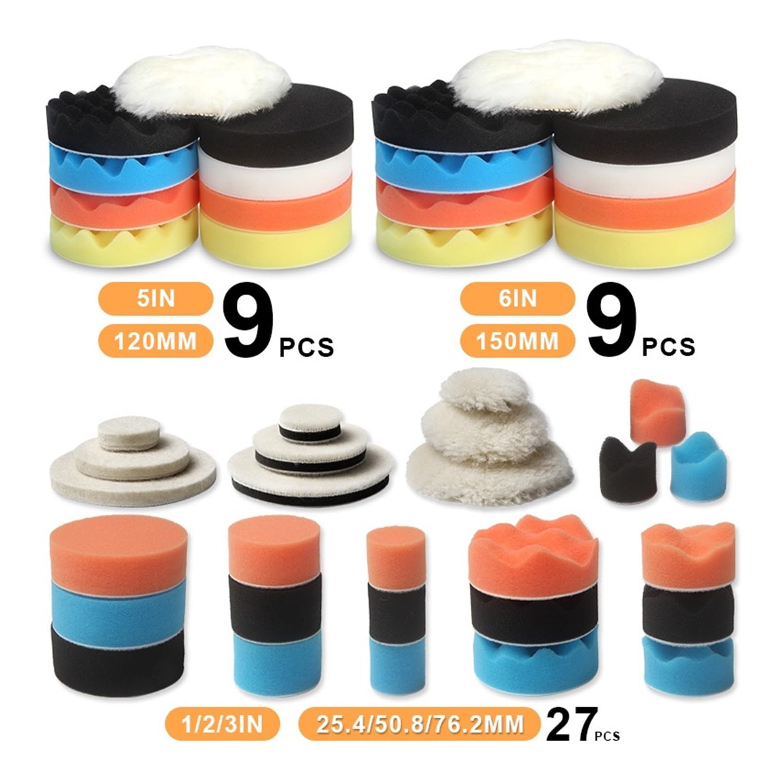 Maszyna do polerowania/szlifierki, maszyna mimośrodowa 5MM, szlifierka oscylacyjna/szlifierka 125/150MM, zestaw tarcz polerskich z papierem ściernym | Mini Grinder Suit