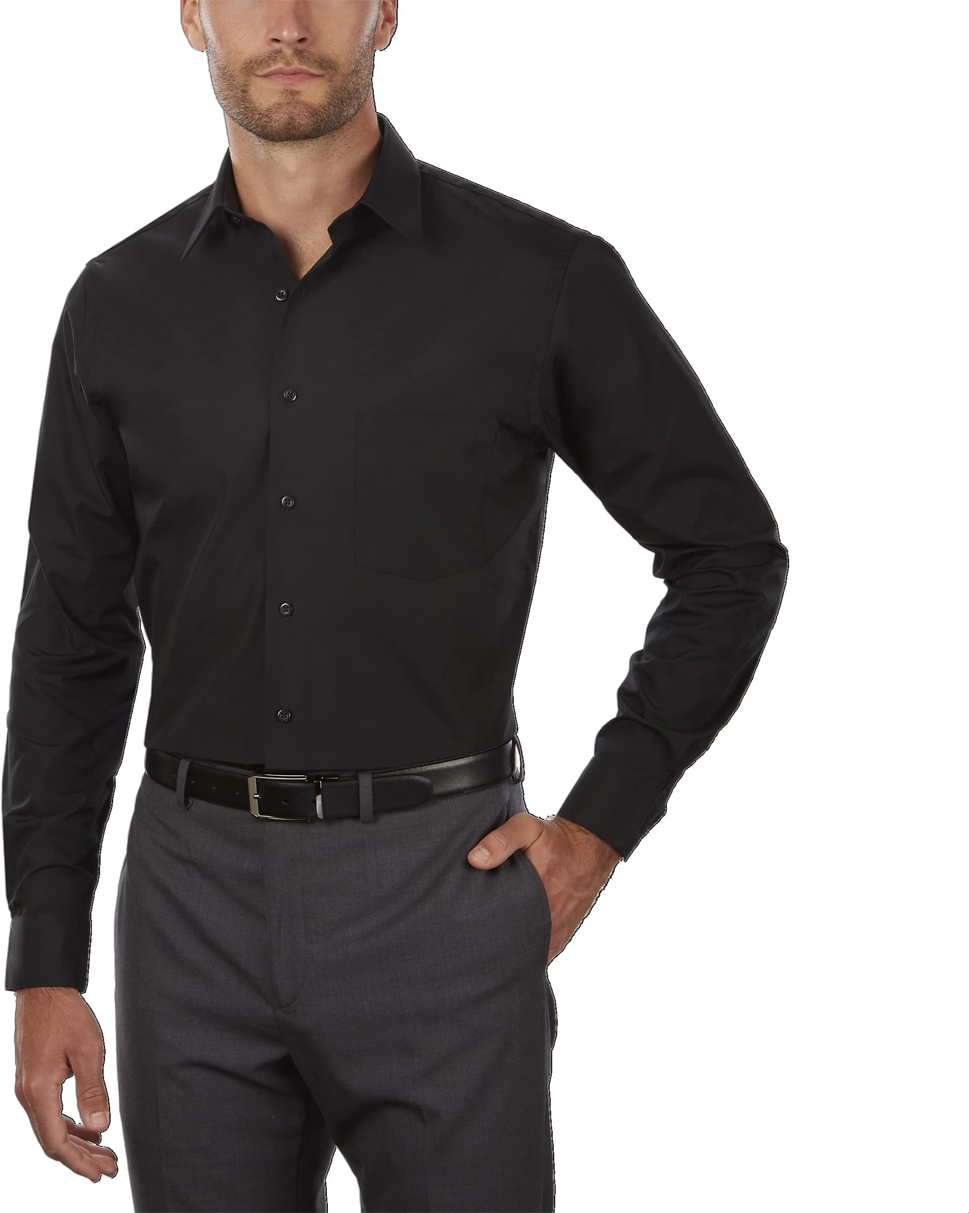 Men's Shirt Regular Fit Poplin Solid Dress