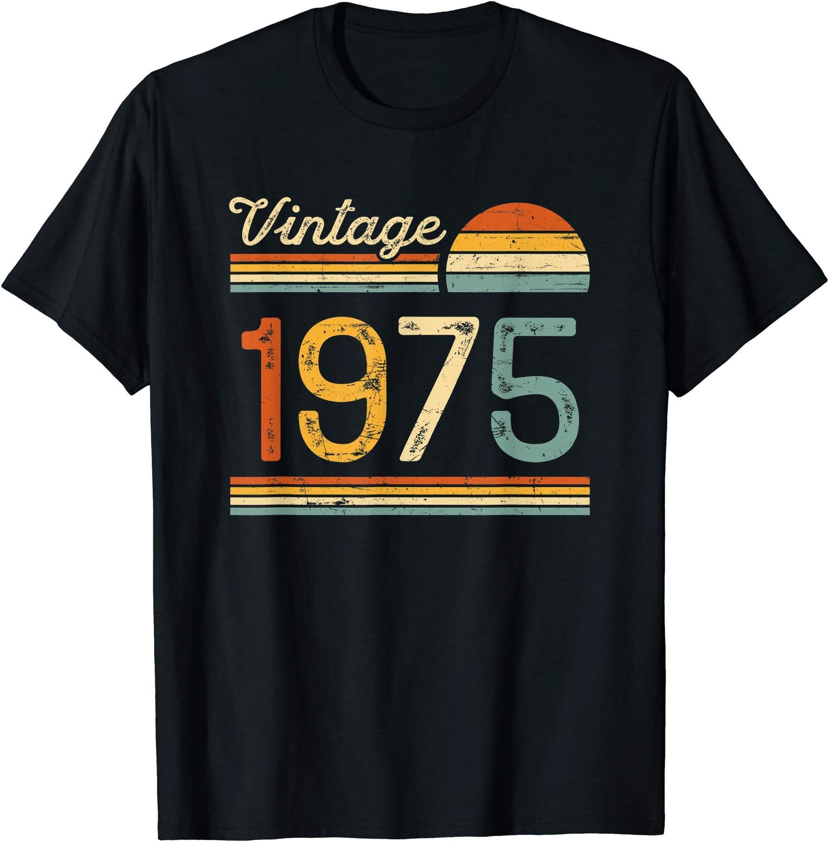 Vintage Retro Style Birthday ApparelVintage Born in 1975 - 50th Birthday 50 years old Men Women T-ShirtOEKO-TEX STANDARD 100