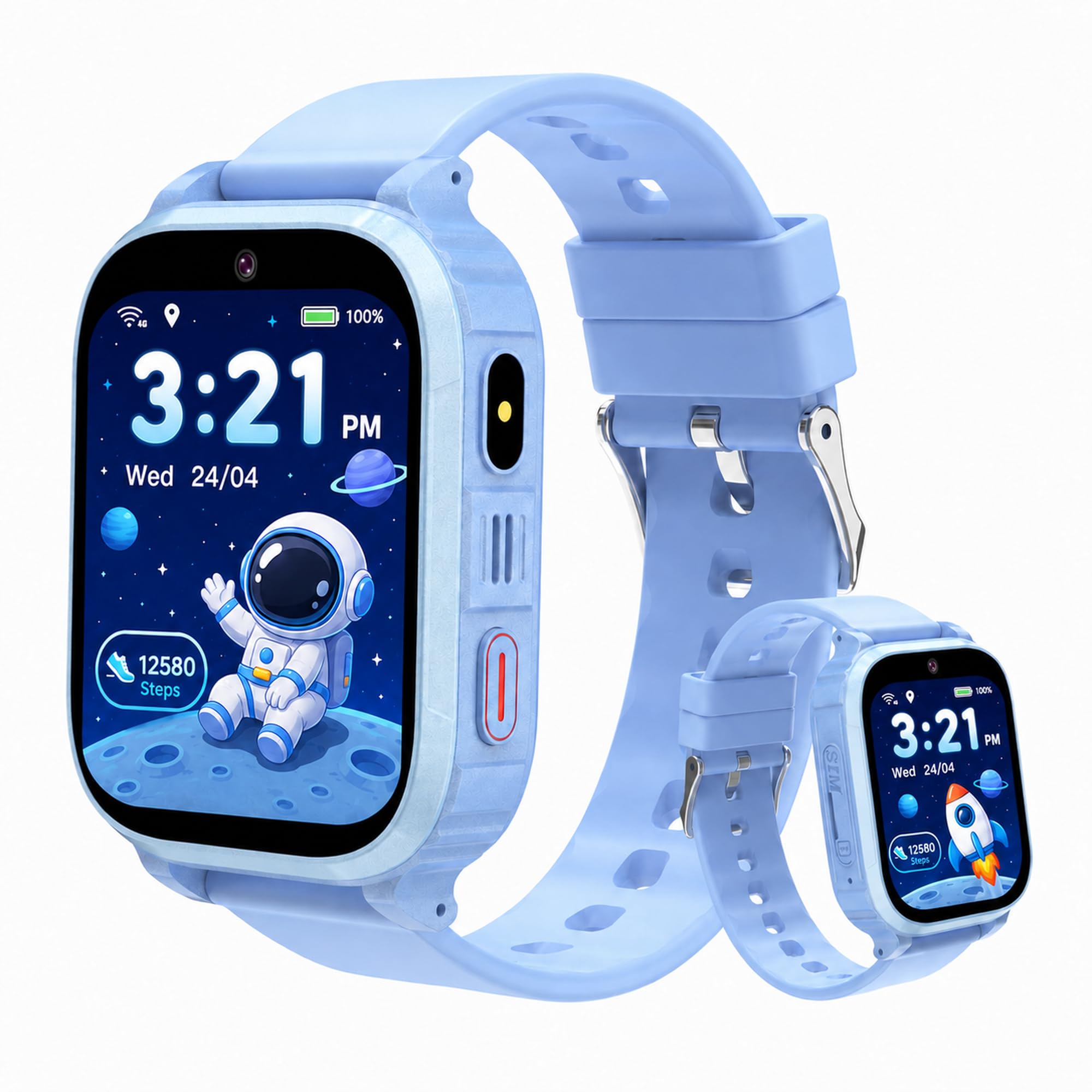 4G Children's Smartwatch with GPS and Calls, SOS/GPS WiFi/Video/Voice Chat, Alarm Clock, Class Mode, Flashlight, IP68, Games, Bracelet Locator Children Christmas Birthday Gift