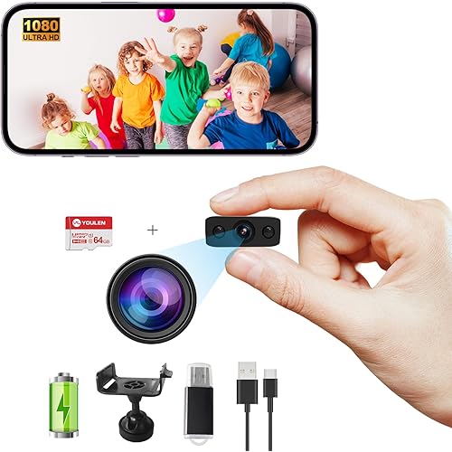 Spy Hidden Wireless WiFi Security Home Camera, HD1080P Nanny Cam with Night Vision & Motion Detection - Indoor Security Camera for Home, Office and Car