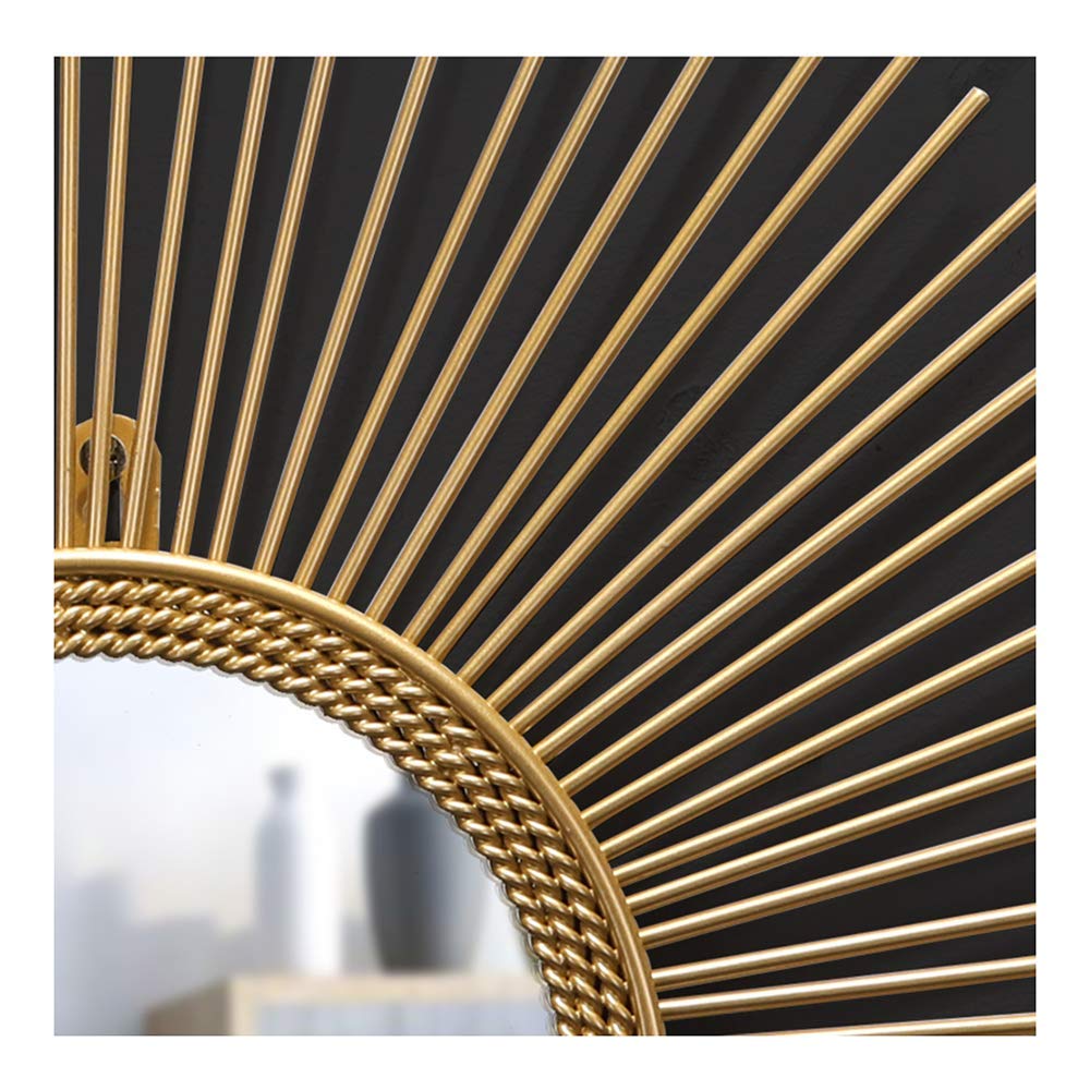 Grande specchio rotondo da parete Starburst Sunburst – Specchio decorativo in metallo da appendere per sala da pranzo, soggiorno, corridoio e veranda