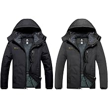 GEMYSE Mens Mountain Waterproof Ski Snow Jacket Winter Windproof Rain Jacket Black,Small+Graphite Grey,Medium