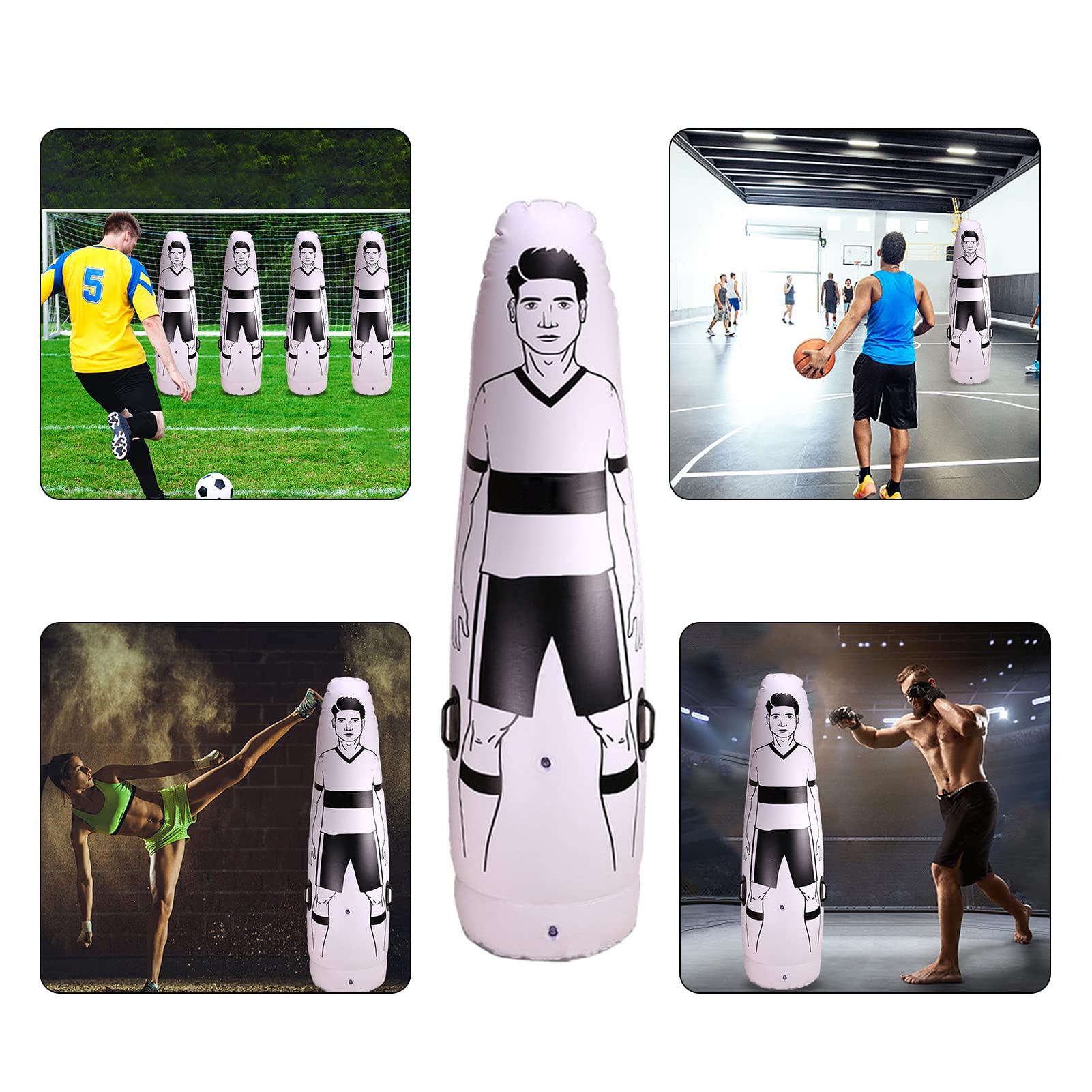 Mannequin de Football Entrainement Football, 1.75M Formation de Football Gonflable Mannequin pour La Pratique du Football et La Formation De Boxe