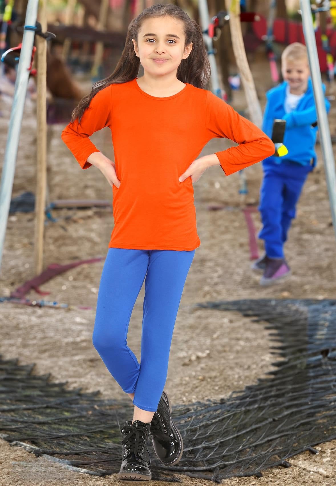 Maglietta a tinta unita per bambini, confezione da 3 magliette a girocollo per la scuola, maglietta a maniche lunghe per ragazzi, maglietta estiva elasticizzata leggera, top sportivo per
