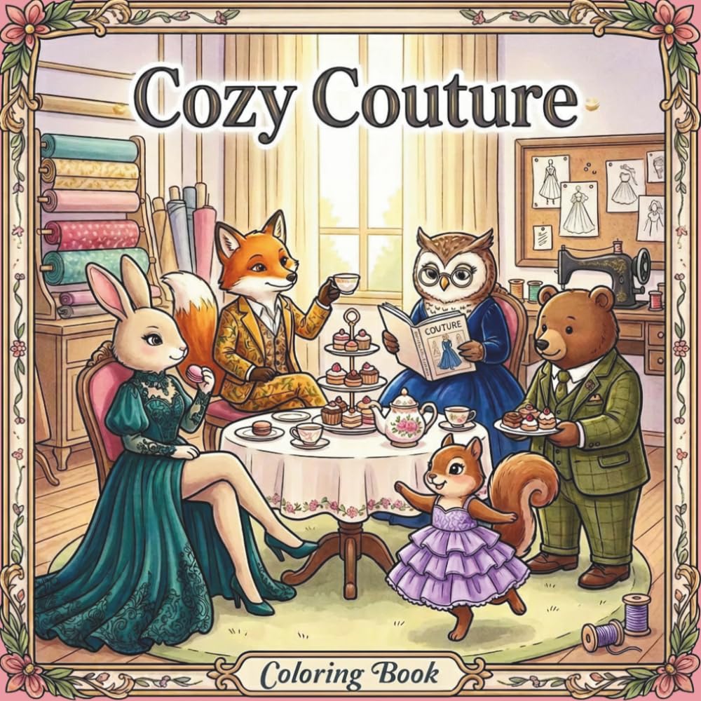 Cozy Couture: A Cozy And Glamorous Fashion Coloring Book for Adults