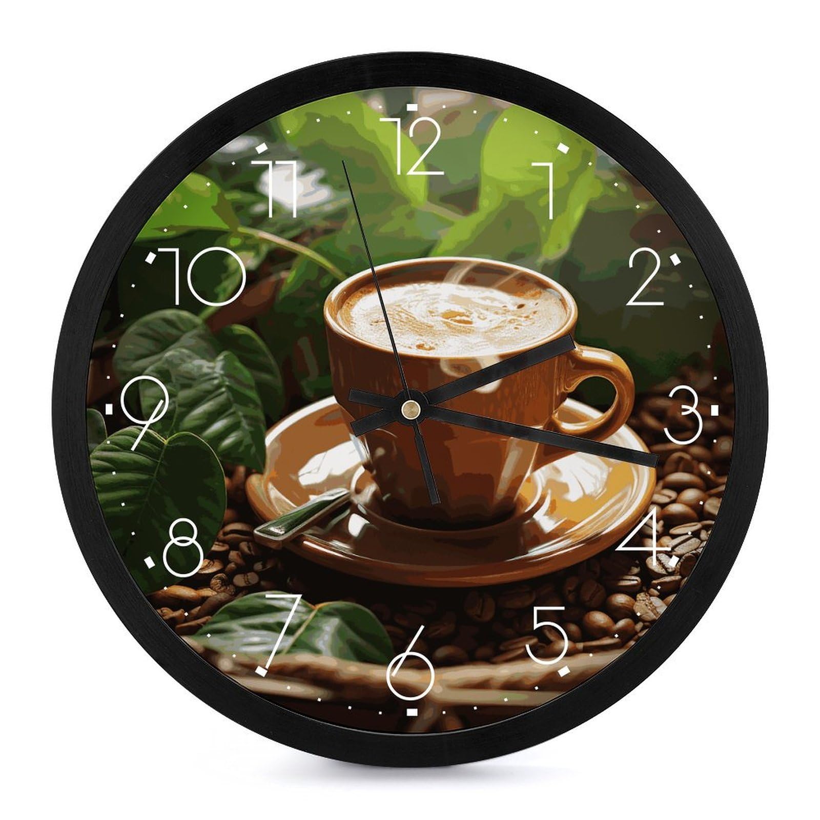 Horloge murale ronde café pour une cuisine accueillante et un salon cosy