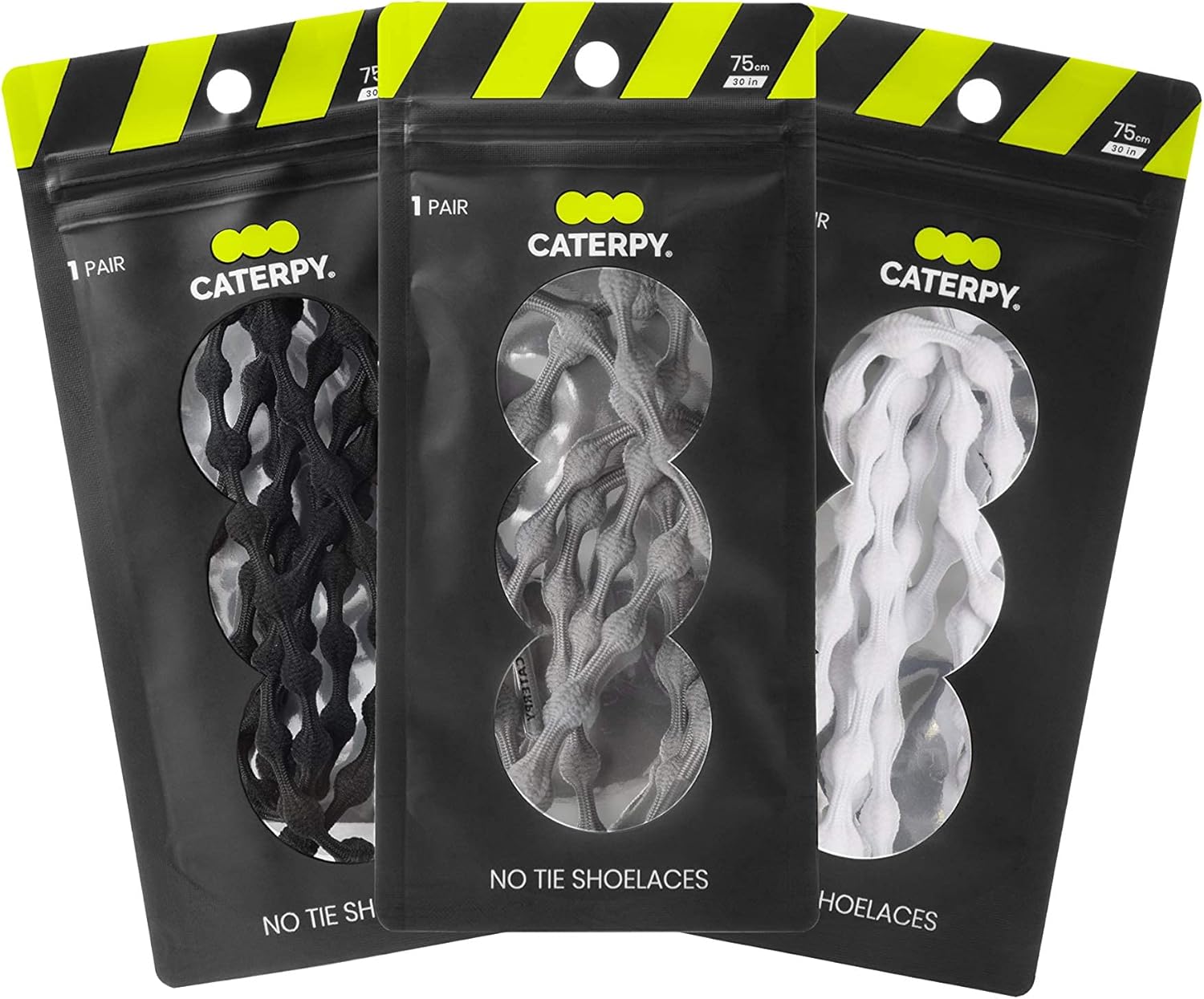 Caterpy RUN - Ultimate No Tie Shoelaces for Adults & Kids - Versatile & Easy-to-Use Shoe Laces