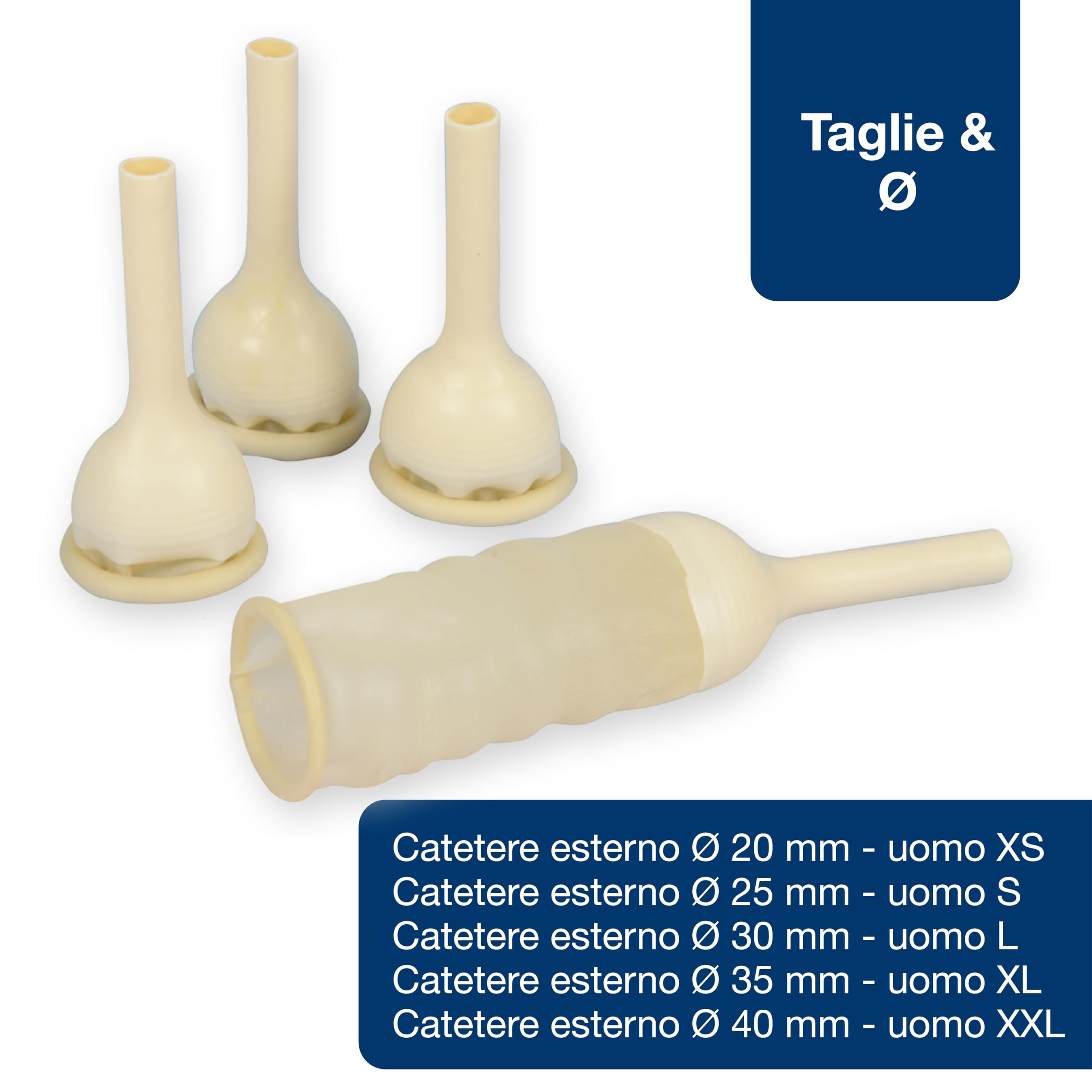 GIMA - Externer Katheter für Männer, aus Latex, Durchmesser 25 mm, Packung von 30 Stücken