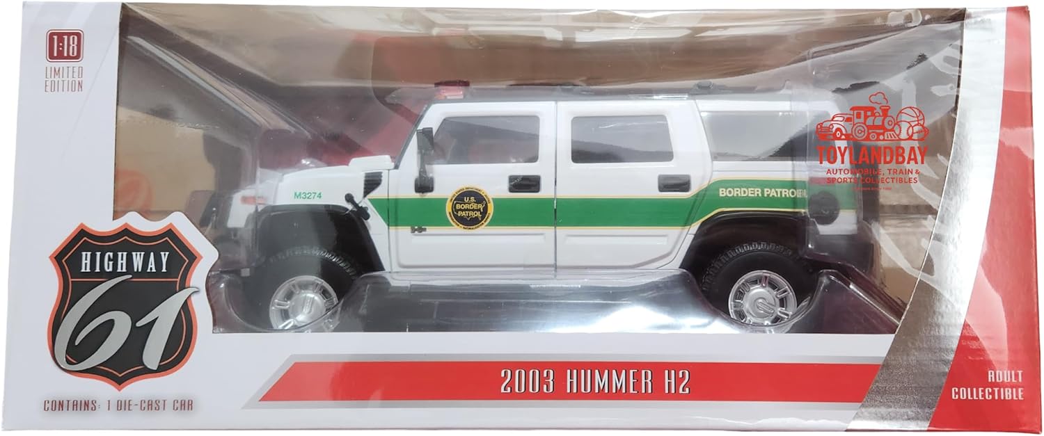 Greenlight Highway 61 8038 1:18 Scale Die-Cast 2003 Hummer H2 Border Patrol | Collector Edition
