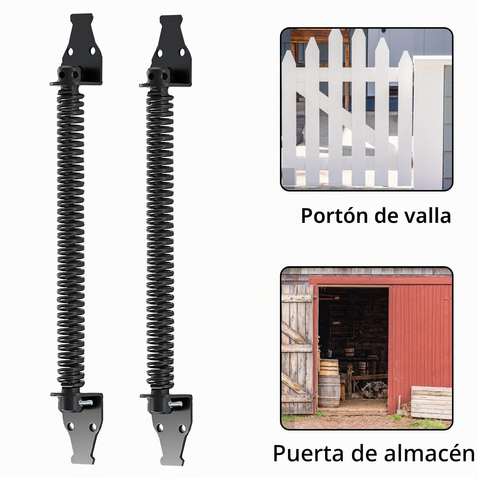 2 Piezas Cierrapuertas, 36 cm Cierrapuertas Muelle Puerta Cierra Puertas Automática Retenedor Puerta Muelle Cierrapuertas Bisagra Para Puerta De Jardín Para Puertas Domésticas Y Vallas