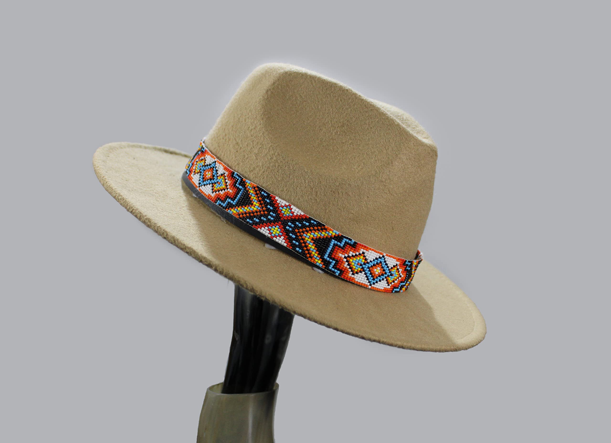 5555 Beaded Hatband Native American Style Southwestern Cowboy Hat Band Beaded Turquoise Cowboy Hat Band, Native American Beaded  main image 2