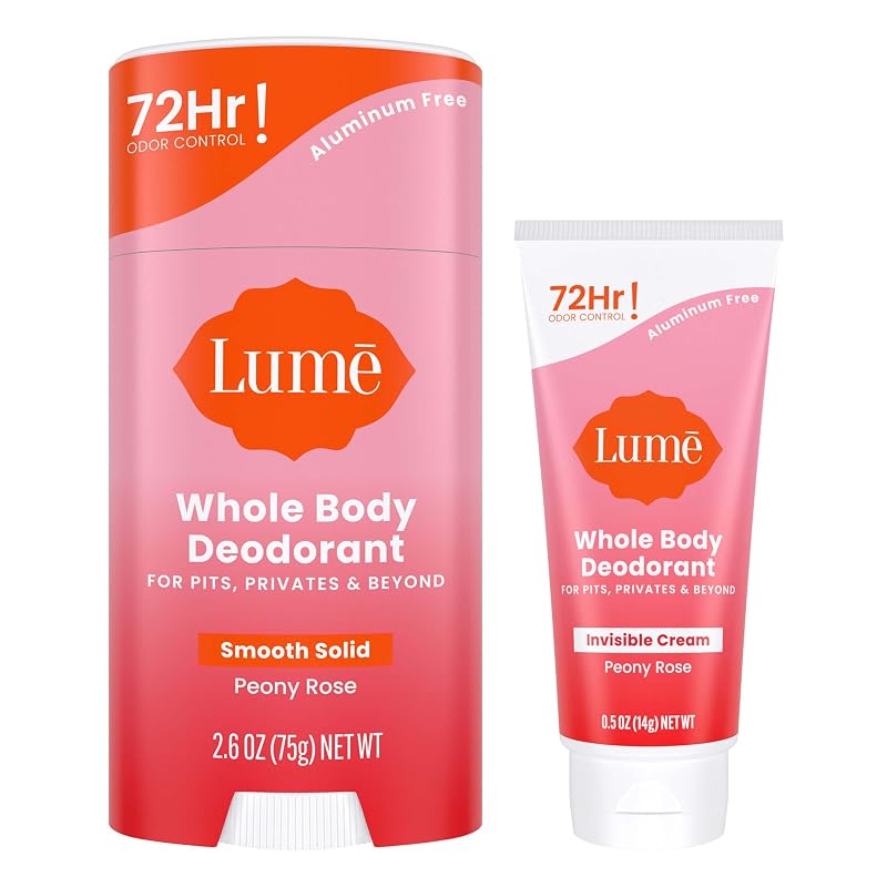 Desodorante Lume em Creme e Bastão Mini Peony Rose, conjunto com 2