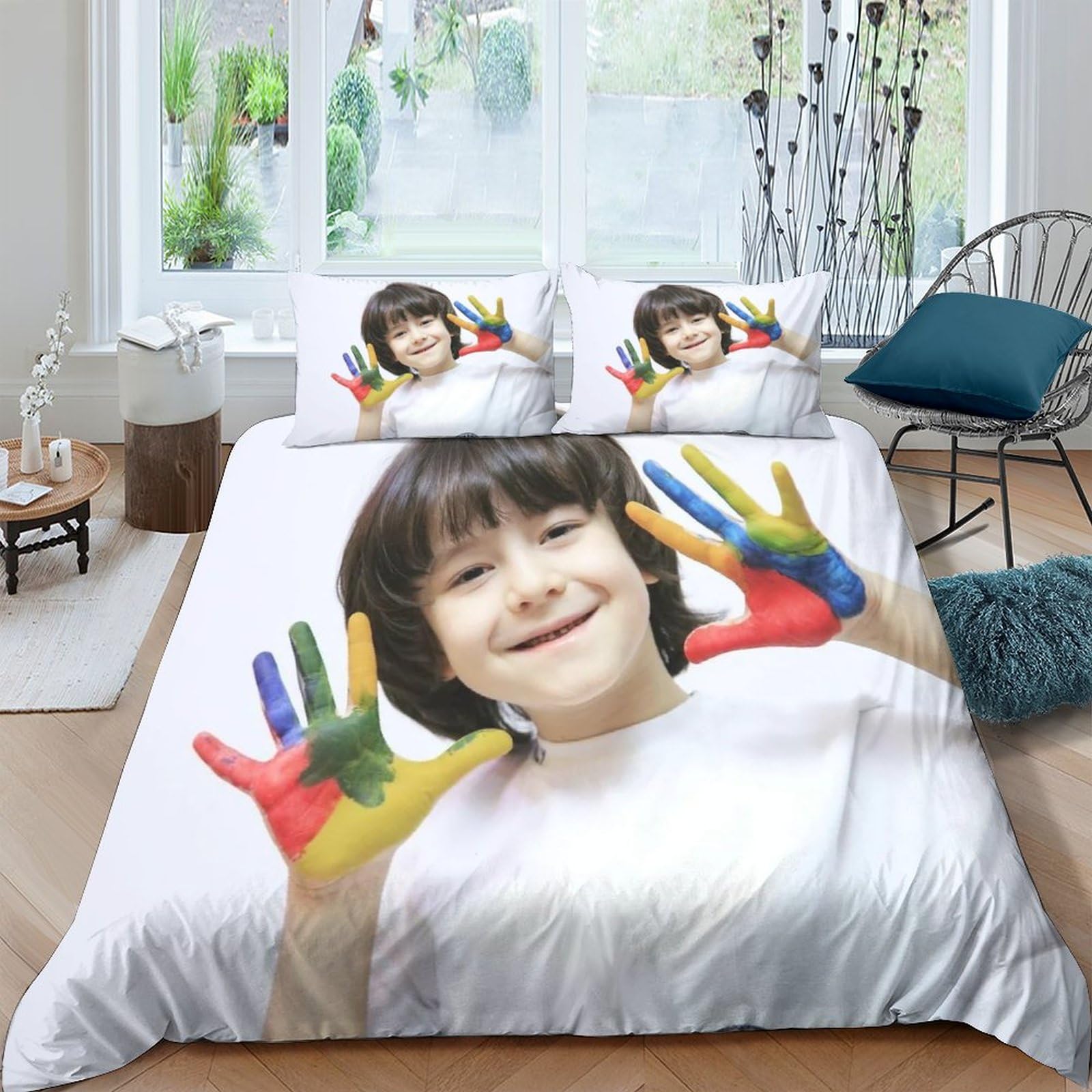 Housse de couette personnalisable avec photo impression 3D linge de lit microfibre respirant