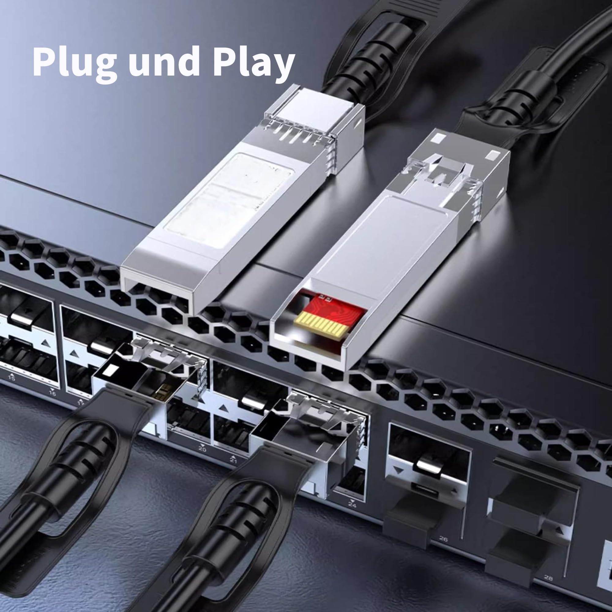 10G SFP+ DAC Twinax kabel 0,5 m 28 AWG, 10 G SFP+ DAC Twinax kabel, pasywny, do Cisco SFP-H10GB-CU, Ubiquiti UniFi UC-DAC-SFP+, Meraki, Netgear, TP-Link, D-Link, Zyxel, Mikrotik i wielu innych