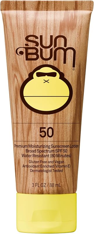 Loción corporal con protección solar Sun Bum Original SPF 50 - Tamaño de viaje, 3 oz | Protector solar hidratante de amplio espectro con vitamina E, que cumple con la Ley Hawaii 104 (fabricado sin octinoxato ni oxibenzona)