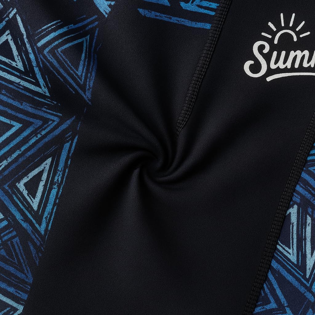 Bubble Berry Boys Summer Swimsuit | Short Sleeve One Piece with Zipper Neck | Polyester-Spandex Blend (in, Age, 6 Years, 7 Years, Black) - Image 4 thumbnail