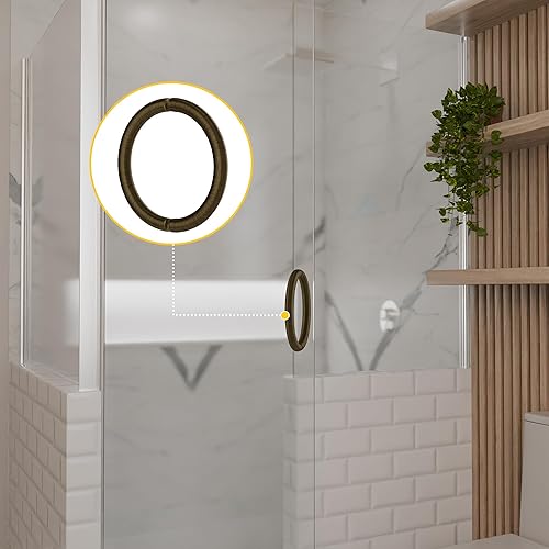 Miniatura 24 de BRIXWELL HC-6BTB-ACP - Manija de puerta de ducha de estilo circular de centro a centro de 6 pulgadas, montaje trasero con cobre antiguo