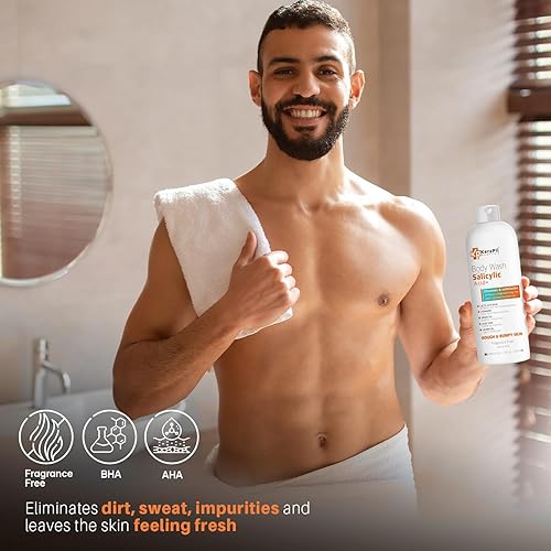 Miniatura 8 de Jabón corporal exfoliante con ácido salicílico  Exfolia suavemente la piel áspera y con baches, gel de baño para el acné corporal, con BHA y AHA