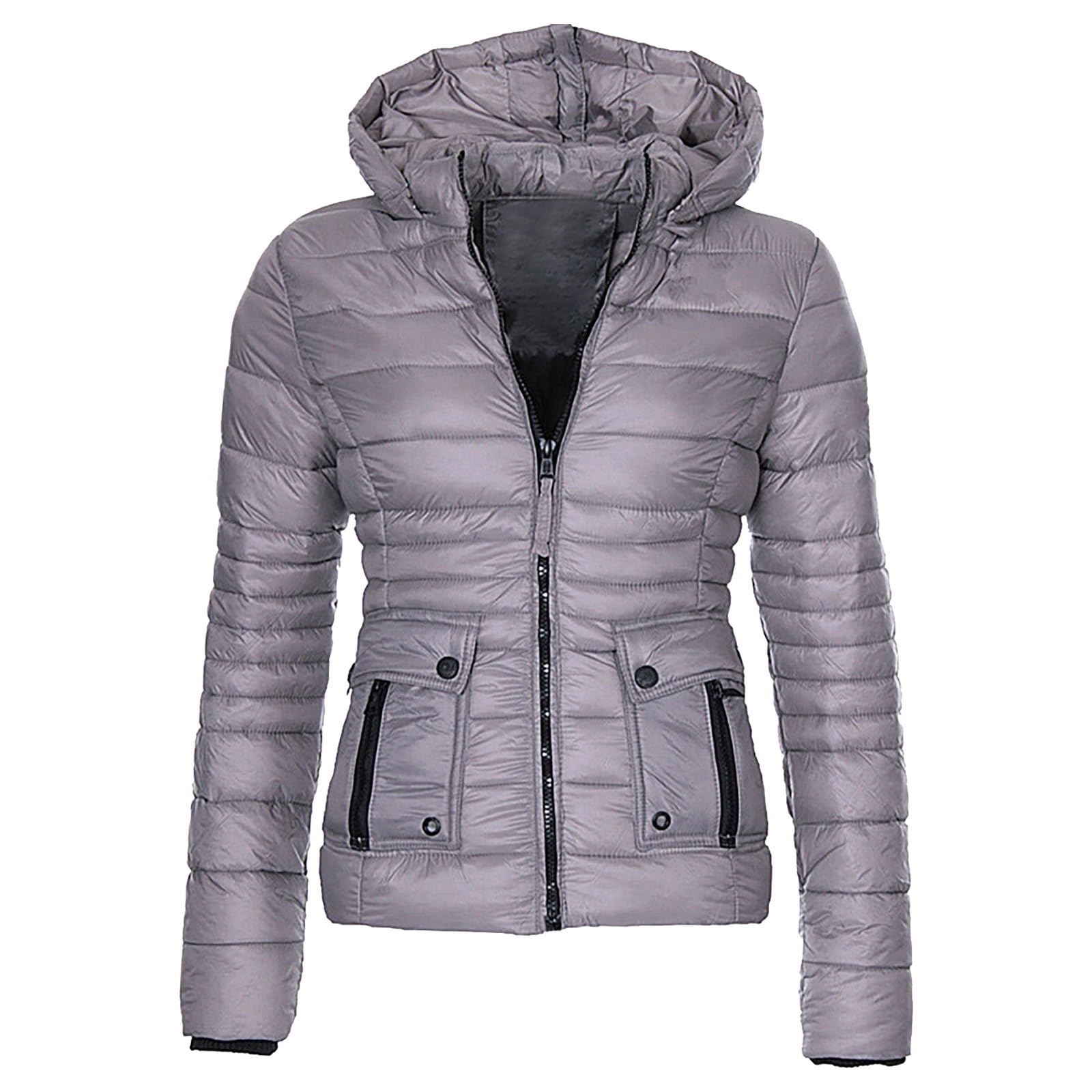 Piumino da donna, corto, invernale, trapuntato, foderato, caldo, trapuntato, con cappuccio, per attività all'aria aperta, con cappuccio, invernale, parka invernale