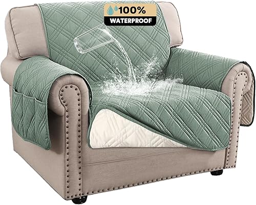 Miniatura 17 de PrinceDeco - Funda para sofá 100% impermeable para sofá de 3 cojines, apta para mascotas, antideslizante, para perros, lavable, protector de muebles