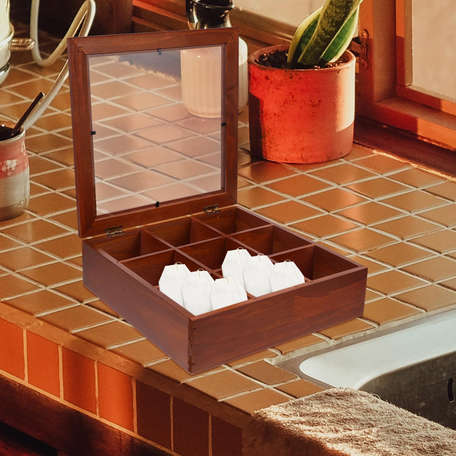 Caja De Almacenamiento De Madera Organizador De Sobres De Té y Azúcar Soporte Para Paquetes Para Cafeterías y Restaurantes