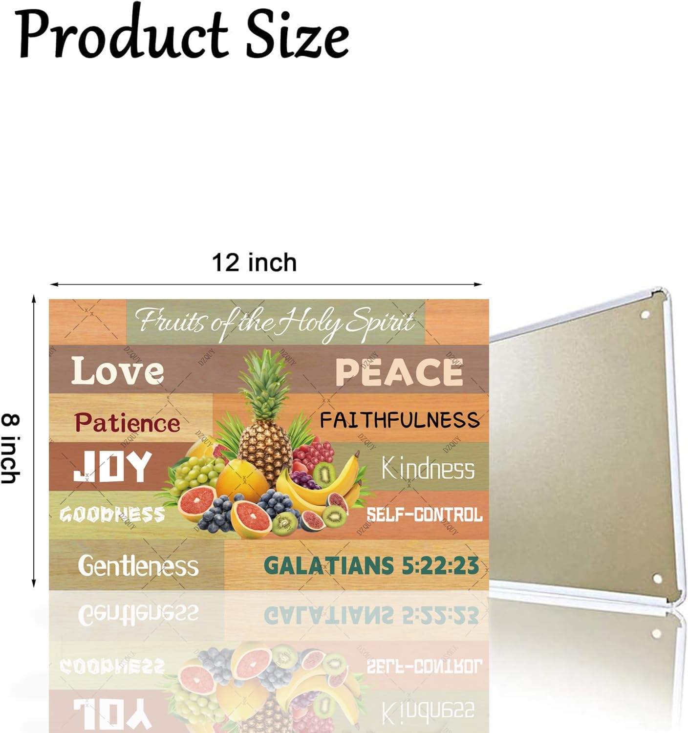 Fruit Of The Spirit Wall Decor Retro Love Peace Kindness Metal Tin Sign For Garage Family Bar Cafe Room Bathroom Fruit Of The Spirit Decor 8x12 Inch image 2