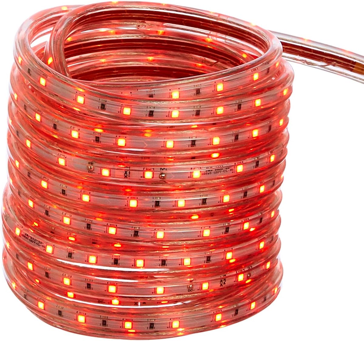 Amazon Basics 288 LED Indoor Outdoor Red Strip Light, 18-Foot