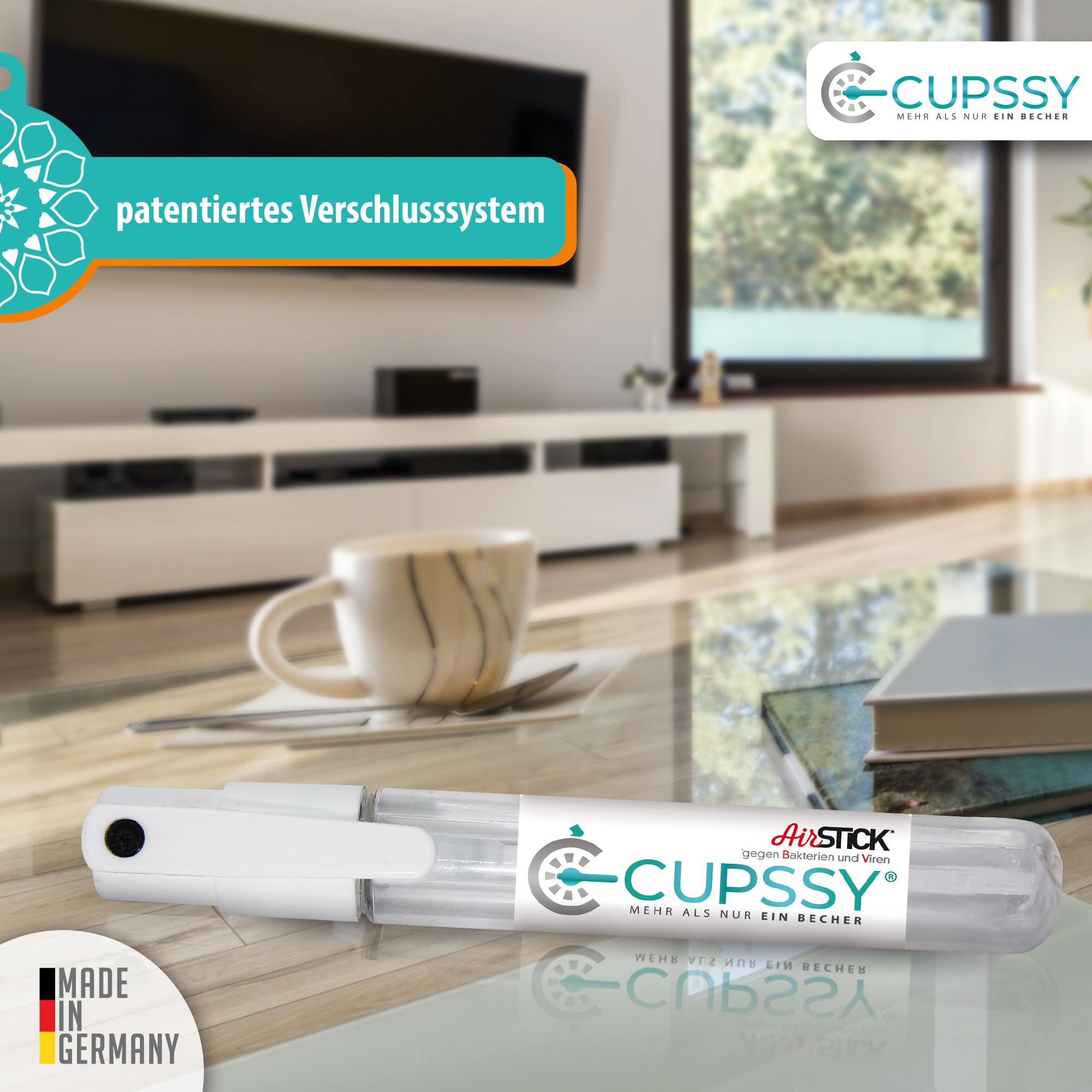 AirStick, Desinfektionsmittel, Reise Flächendesinfektionsmittel, kein auslaufen, Für Robust, Desinfektionsmittel Flächen, bekämpft Bakterien 99,9%, Nachfüllbar, sauber&schonend, 3x15ml