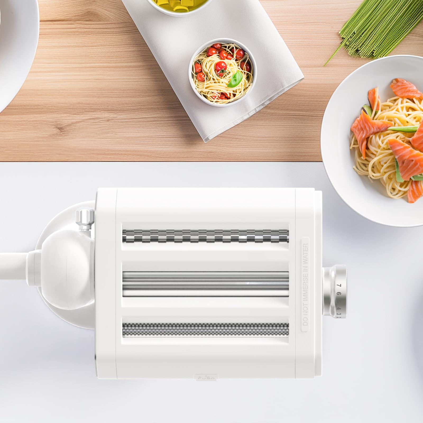 Cofun Máquina manual de pasta 3 en 1 con 7 ajustes de grosor ajustables, rodillo de hojas de pasta, fettuccine y cortador de espaguetis