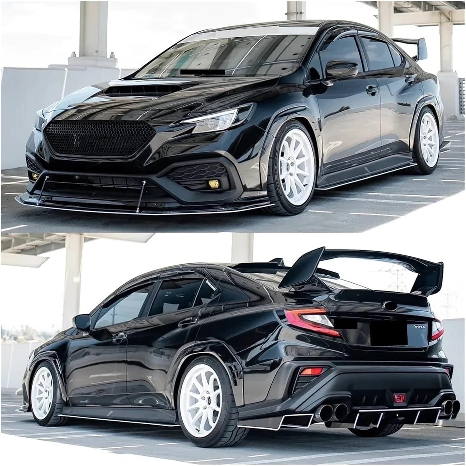 Compatible With Subaru WRX VB 2022-2025 Wheel Eyebrows Fender Flares Trim Wheel Arches Eyebrows Mouldings Body Kits Unpaint