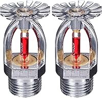 HEJIGOOD 2-Pack 1/2" NPT Pendent Fire Sprinkler Heads 155°F Fast Response K80 Copper Chrome - Reliable Fire Safety