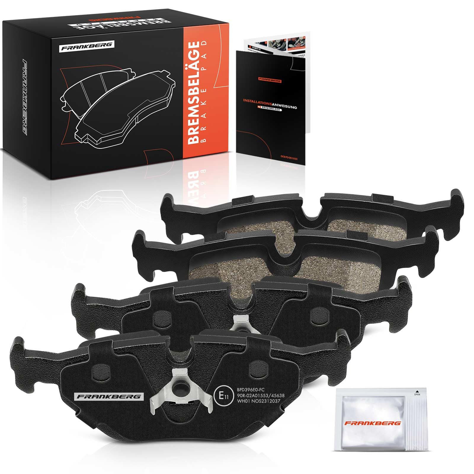 Frankberg Brake Pad Set Compatible with 3 Series E36 316-328 1.6L-2.8L 1990-1998 Z3 Coupe E36 2.8L 3.0L 1998-2003 9-5 Estate YS3E 2.0L-3.0L 1998-2009 Replacement #342## 11160340