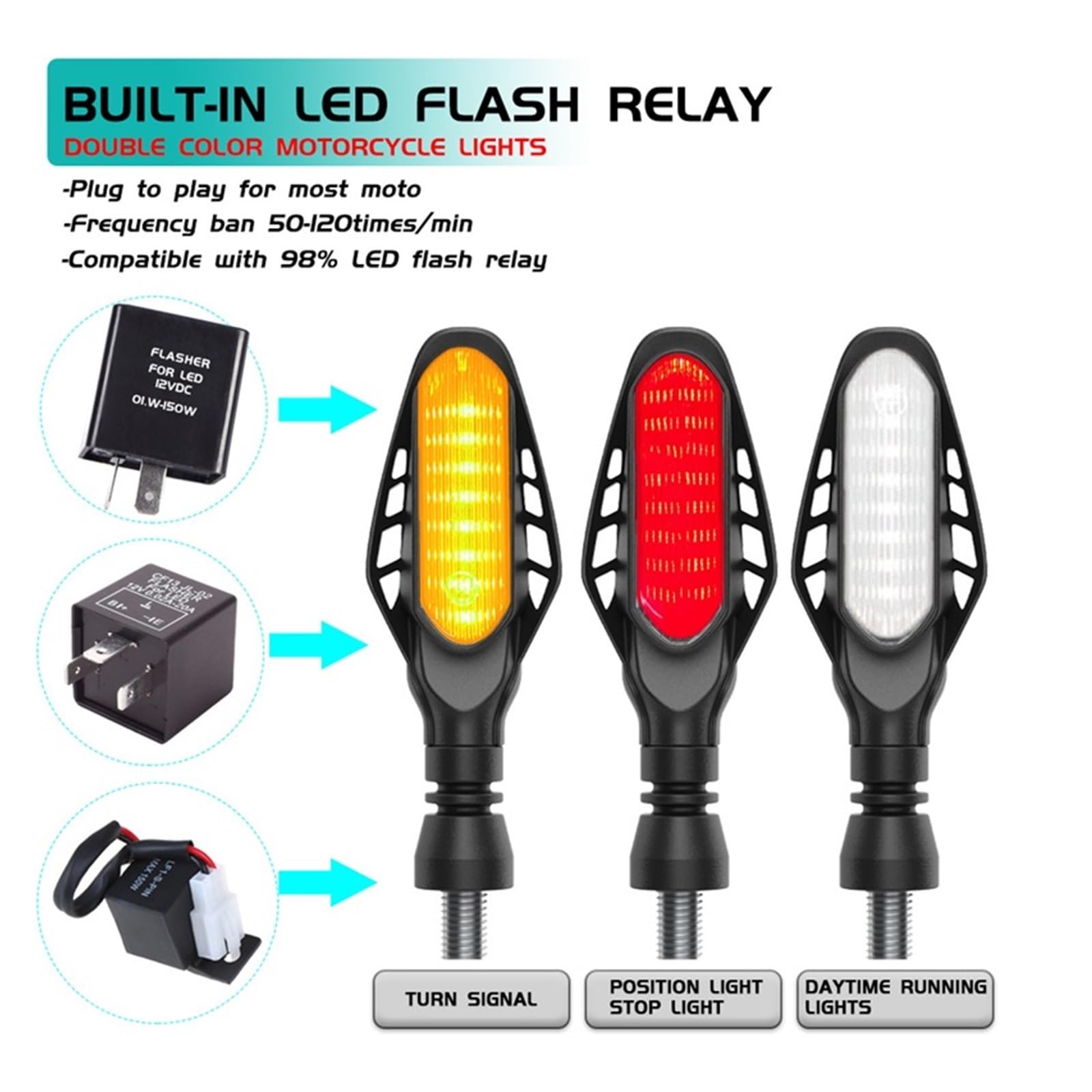 Indicatori di direzione moto Luce LED 12V 10mm Indicatoris Motos
