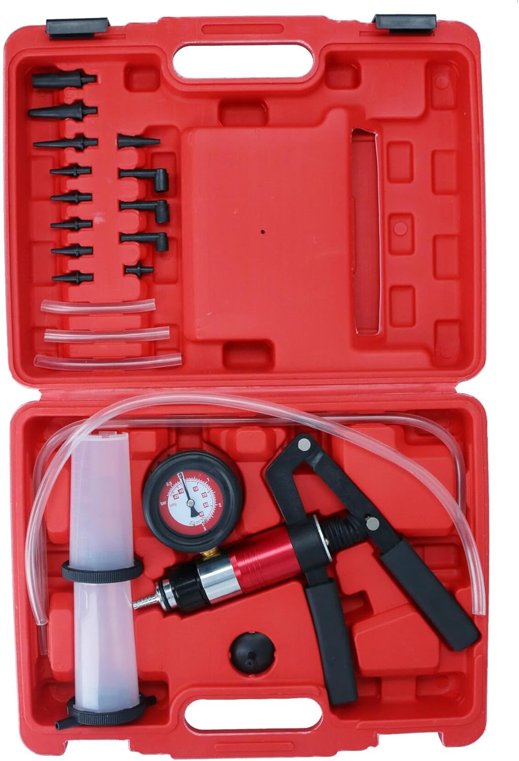 AB Tools Handheld Vacuum Pump Tester Brake Bleeder Bleeding Fluid Kit 21pc