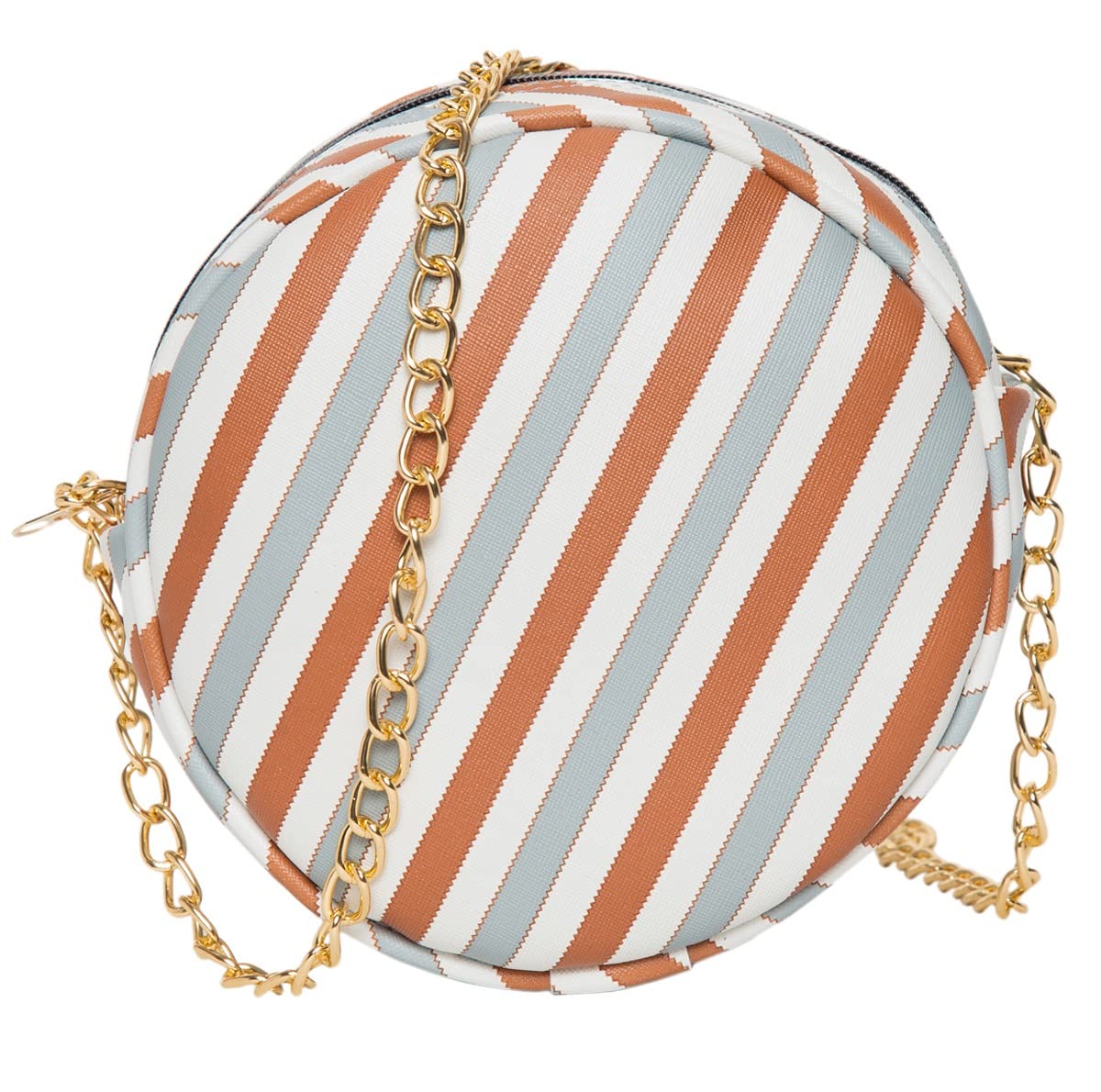 ADISA Women Girls Diagonal Stripes Cross Body Sling Bag with Full Gold Chain (Tan) (B0BXM77PTL) Amazon Price History, Amazon Price Tracker