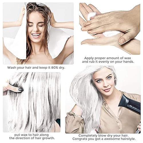 Miniatura 5 de VOLLUCK Cera de color temporal para el cabello, tinte para el cabello blanco, arcillas para peinar el cabello, para fiestas, cosplay, Halloween,