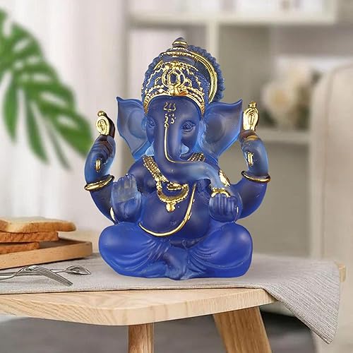 Miniatura 6 de Figura india Fengshui Señor estatuas hogar Adornos Artesanía Blanco, Azul, eléphant
