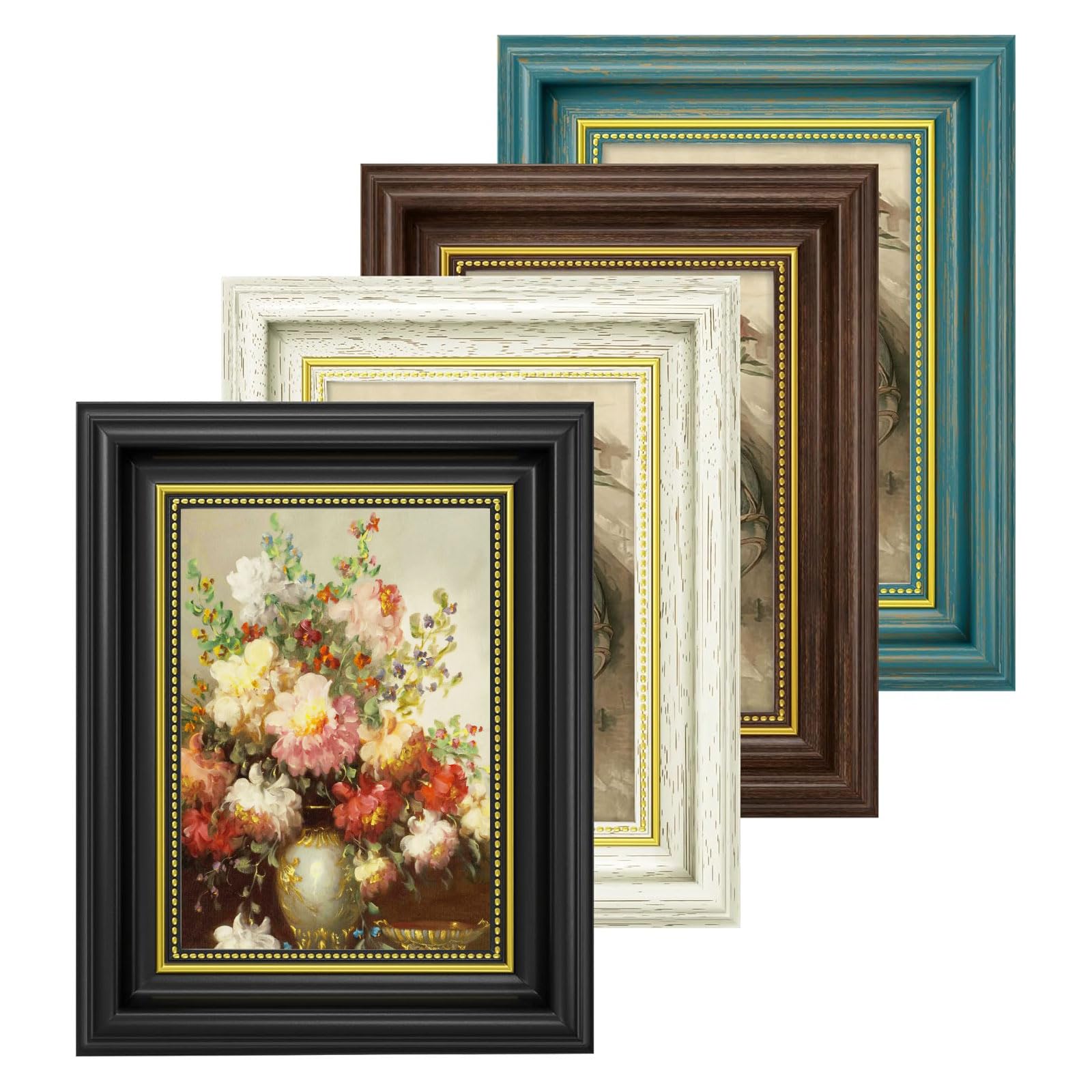 8x6 Photo Frames - 4Pack Vintage Picture Frames 8x6 for 20x15 cm Photo Picture Poster, PS 6x8 Picture Frames for Wall Mount & Tabletop